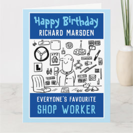 Cartão Feliz Aniversário do Vendedor de Peças de Carro