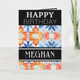 Cartão Feliz Aniversário do Verão Chic Simple