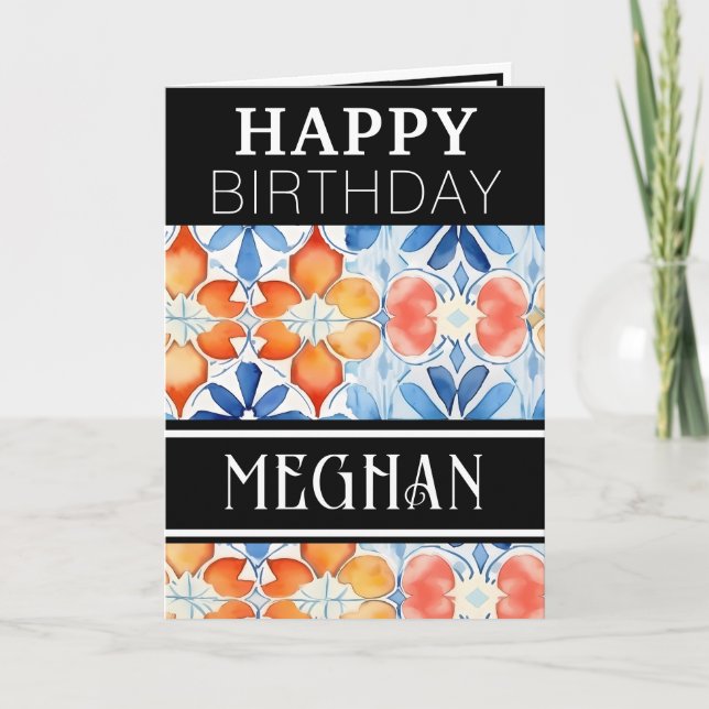 Cartão Feliz Aniversário do Verão Chic Simple (Frente)