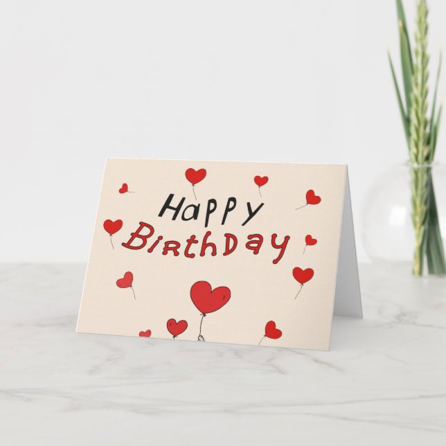 Cartão Feliz Aniversário do Word Cloud Card (Frente)