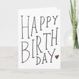 Cartão Feliz Aniversário Dobrado Desenhado à Mão