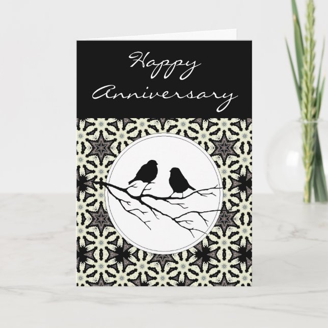 Cartão Feliz Aniversário Dois Pássaros de uma Pena (Frente)