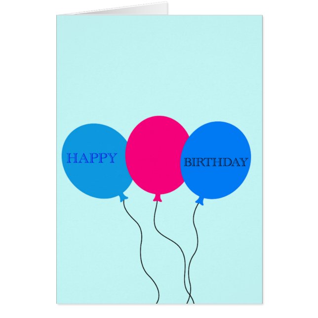 Cartão Feliz aniversário dos balões (Frente)