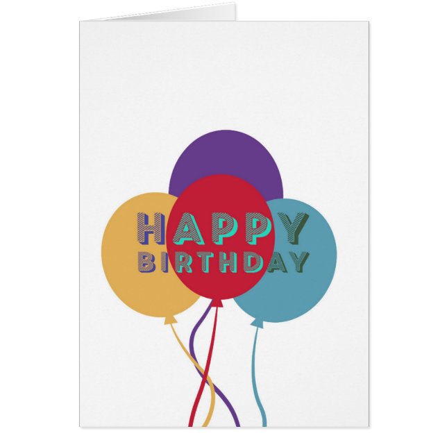 Cartão Feliz aniversário dos balões (Frente)