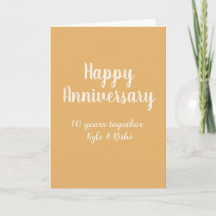 Cartão Feliz aniversário dourado branco 10 anos nome data