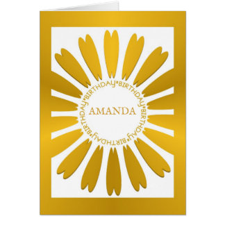 Cartão Feliz aniversário, Dourado Design