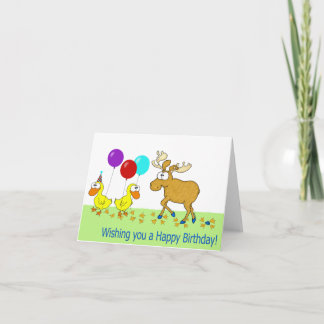 Cartão Feliz Aniversário Duck Moose