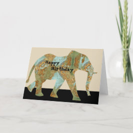 Cartão Feliz Aniversário Elefante