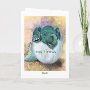 Cartão Feliz Aniversário - Elefante Bebê Que Ove