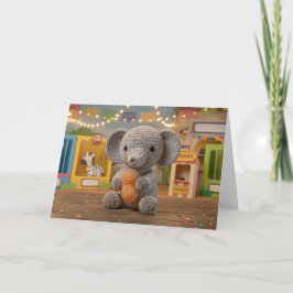 Cartão Feliz Aniversário Elefante do Zoológico e Página p