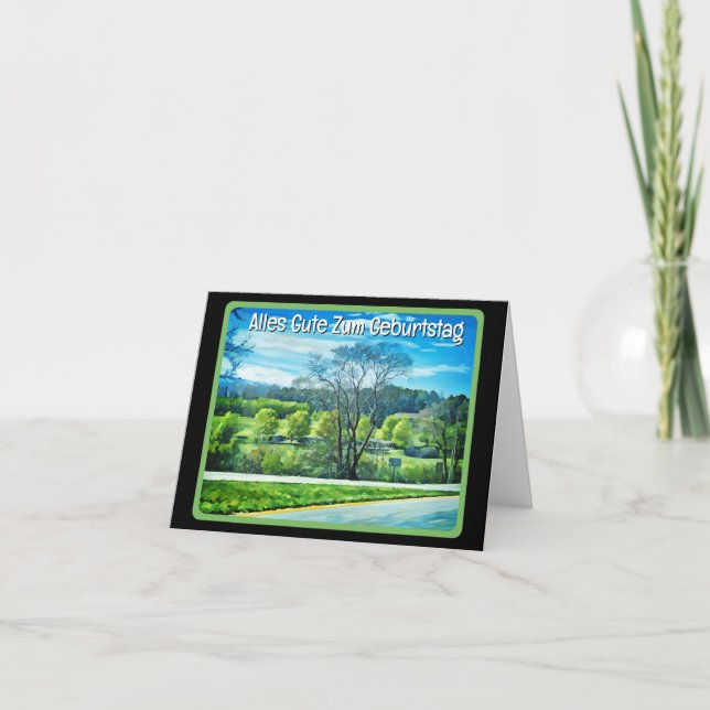 Cartão Feliz Aniversário Em Alemão (Frente)