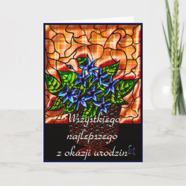 Cartão Feliz aniversário em polonês