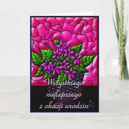 Cartão Feliz aniversário em polonês