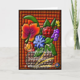 Cartão Feliz aniversário em polonês