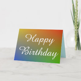 Cartão Feliz aniversário em textura arco-íris