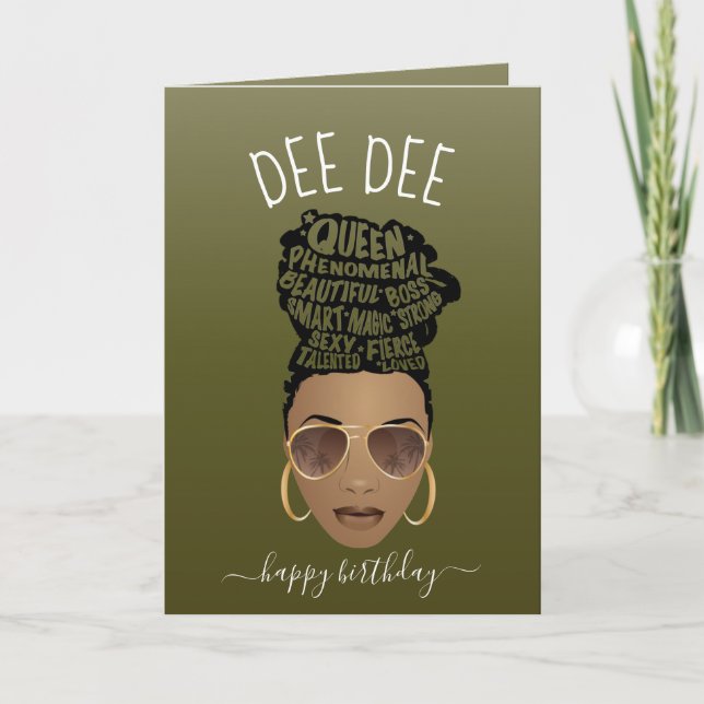 Cartão Feliz aniversário! Empoderamento da mulher negra v (Frente)