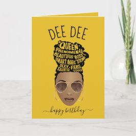 Cartão Feliz aniversário! Empoderando a Mulher Negra Amar