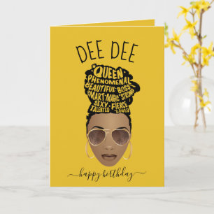 Cartão Feliz aniversário! Empoderando a Mulher Negra Amar