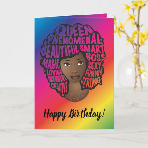 Cartão Feliz Aniversário, Encorajando Mulheres, Arco-Ír