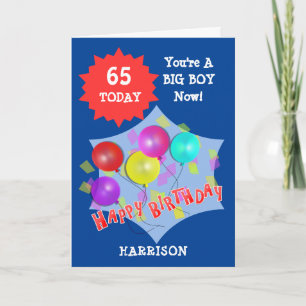 Cartão Feliz Aniversário Engraçado 65.º Milestone Persona