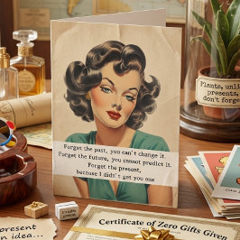 Cartão Feliz Aniversário Engraçado Dizendo Mulher Retro
