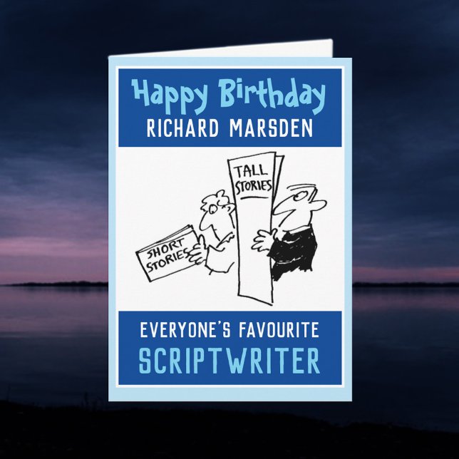 Cartão Feliz Aniversário Escritor. Scriptwriter Birthday (Criador carregado)