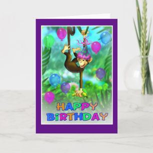 Cartão Feliz Aniversário Estilo da Selva 002