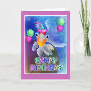 Cartão Feliz aniversário Estilo de peixe 002