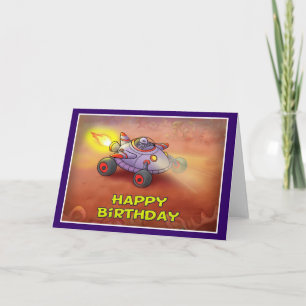 Cartão Feliz Aniversário Estilo Espacial 003