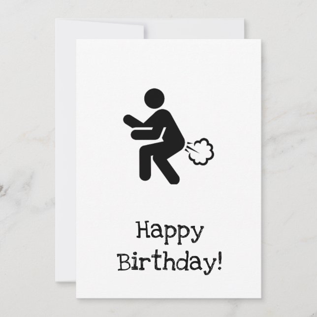 Cartão Feliz Aniversário Fart Card. Espero que seja um GA (Frente)