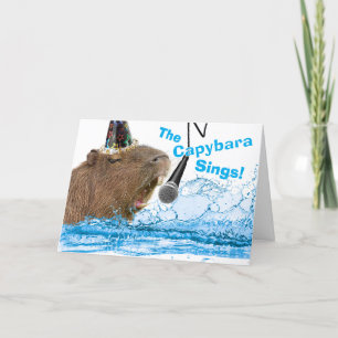 Cartão Feliz aniversário feliz Capybara canta
