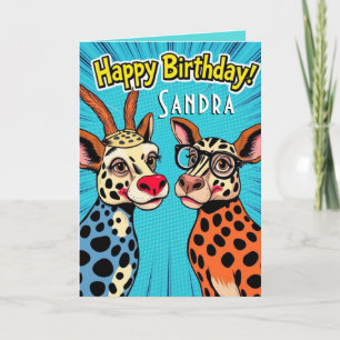 Cartão Feliz Aniversário Feliz dos Animais de Festa Engra