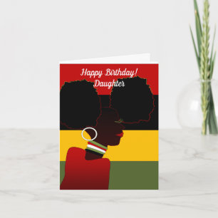 Cartão Feliz Aniversário Filha Afro-Americana