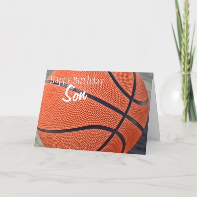 Cartão Feliz Aniversário Filho Basquete (Frente)