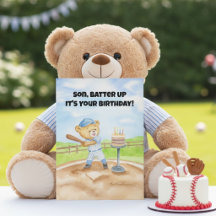 Feliz Aniversário Filho Urso de Pelúcia de Beisebo