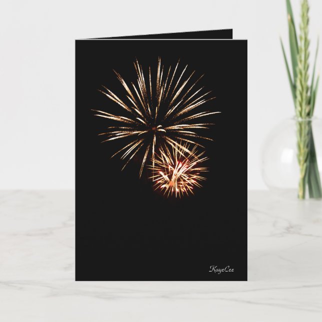 Cartão Feliz aniversário, Firecracker! (Frente)