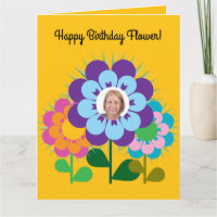 Feliz Aniversário Flor Retro alegre
