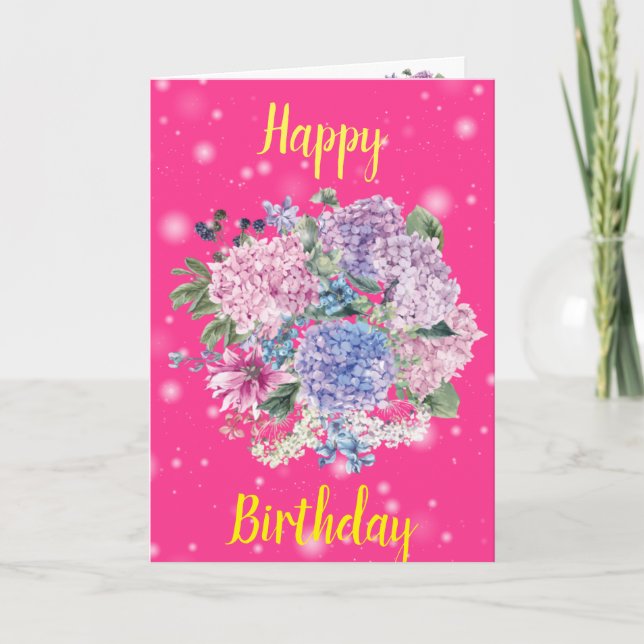 Cartão Feliz aniversário Floral (Frente)