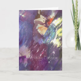 Cartão Feliz aniversário Floral Abstrato