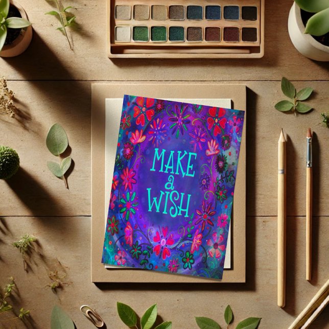 Cartão Feliz Aniversário Floral Roxo Bonito (Criador carregado)