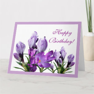 Cartão Feliz aniversário floral roxo flores boho floral