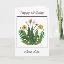 Feliz Aniversário Flores Aquarela Personalizada