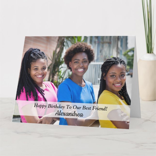 Cartão Feliz Aniversário Foto Namorada Buddy Grande Perso (Frente)