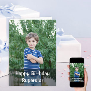 Cartão Feliz Aniversário Foto Personalizada de Aniversári