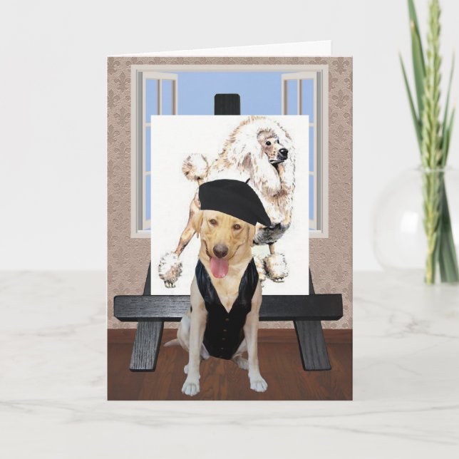 Cartão Feliz aniversário francês personalizável com labor (Frente)