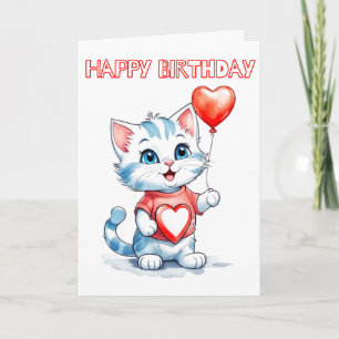 Cartão Feliz Aniversário Gatinho Fofinho