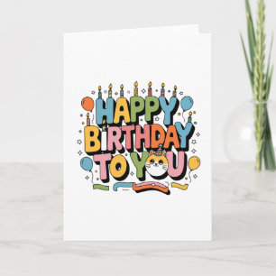 Cartão Feliz Aniversário Gatinho Fofo