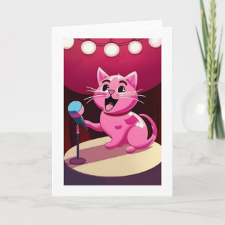 Cartão Feliz Aniversário Gato