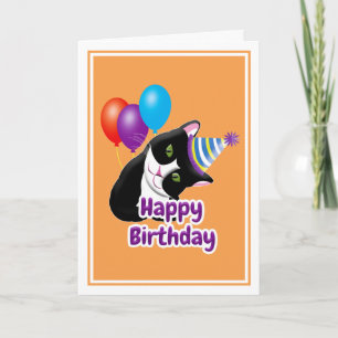 Cartão Feliz Aniversário Gato