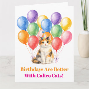 Cartão Feliz Aniversário Gato Calico Pet